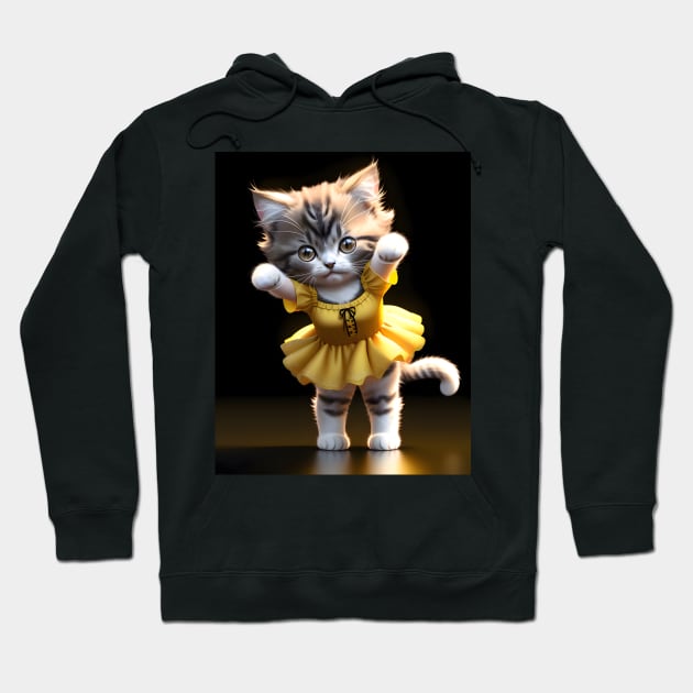 Dancing cat - Modern digital art Hoodie by Ai-michiart